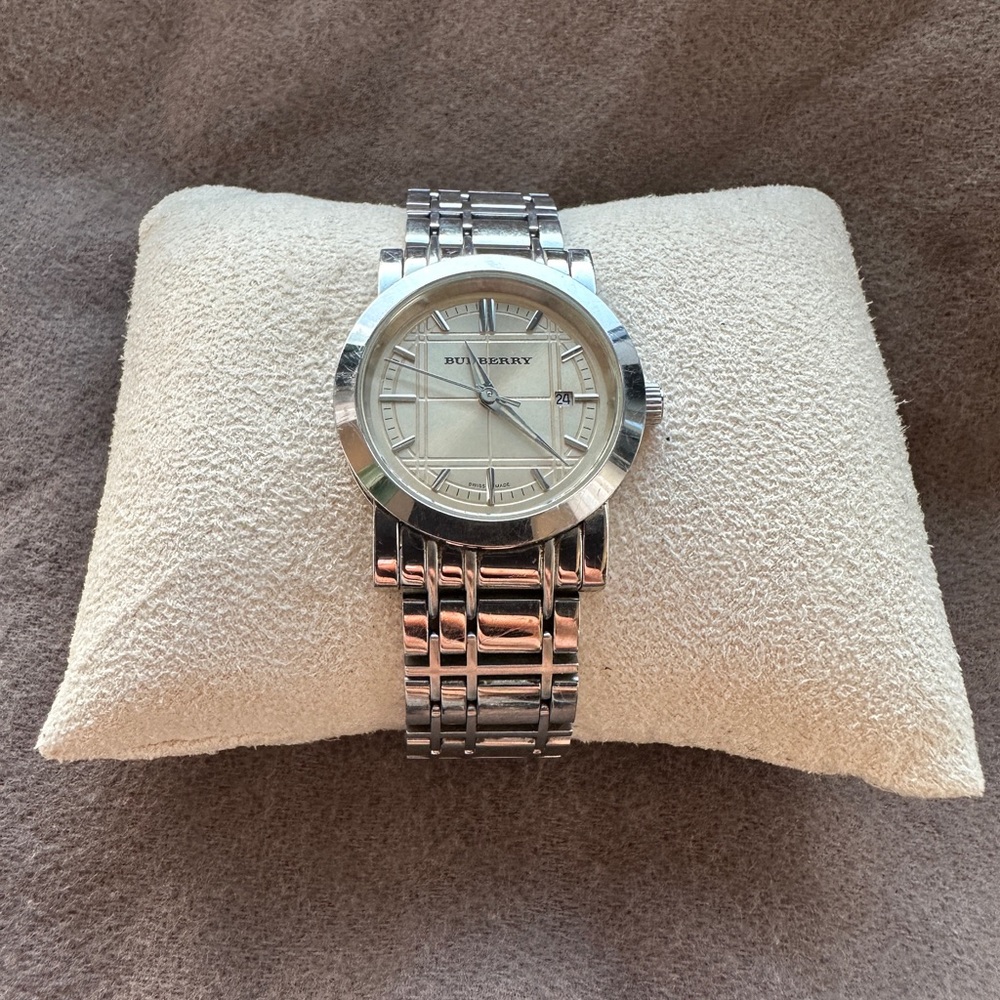 Burberry Stainless Steel 38mm Heritage Quartz Watch - Rose face